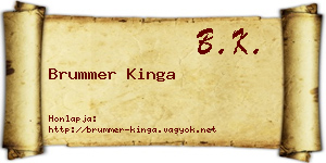 Brummer Kinga névjegykártya